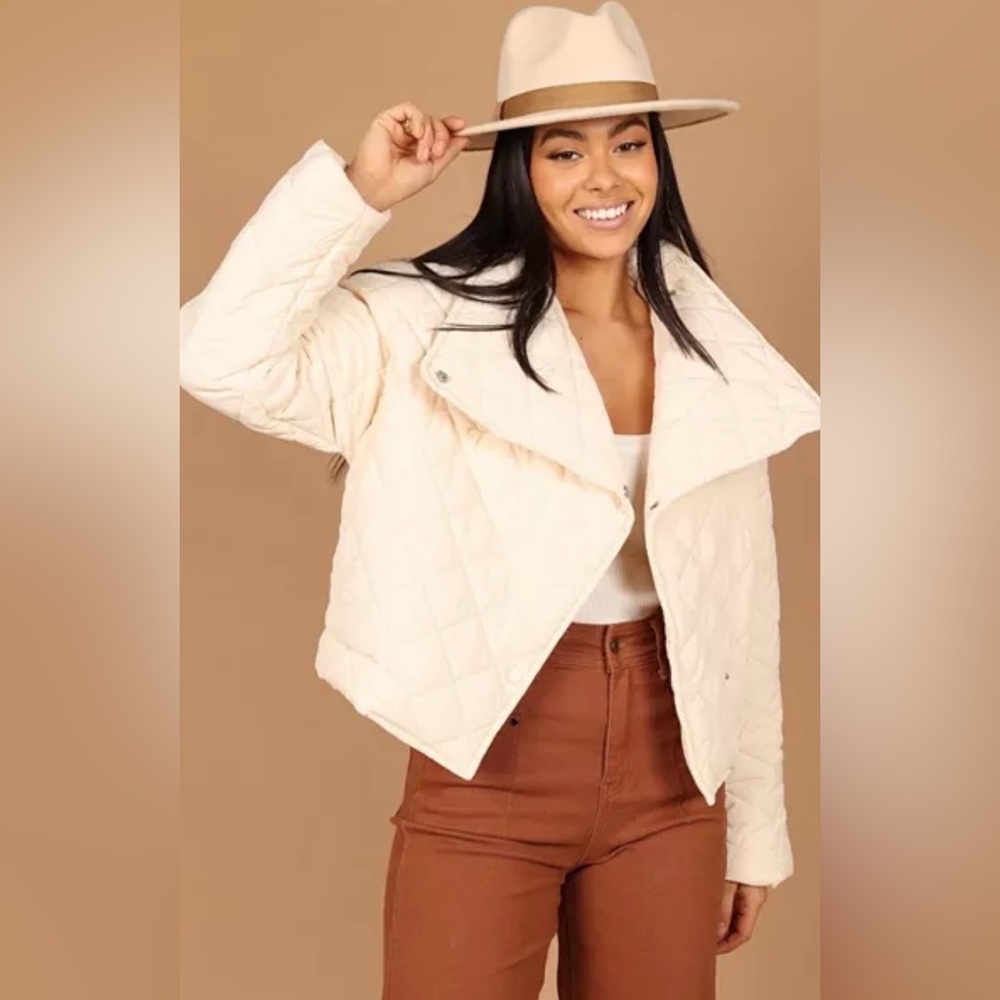 NWT Petal + Pup Quilted Cream Jacket Size M
